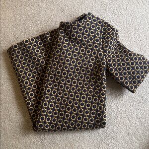 Navy and Gold Patterned block style Dress